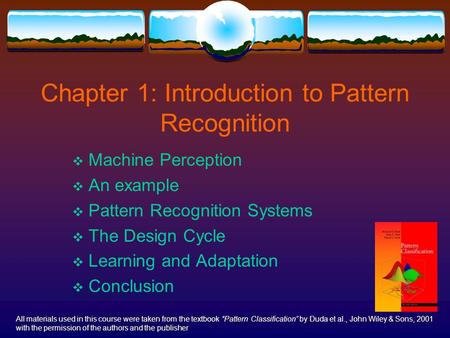 Chapter 1: Introduction to Pattern Recognition