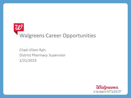 Walgreens Career Opportunities