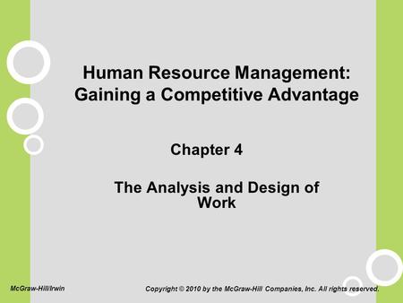 Human Resource Management: Gaining a Competitive Advantage