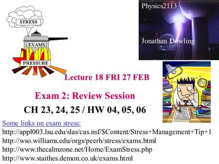 Exam 2: Review Session CH 23, 24, 25 / HW 04, 05, 06