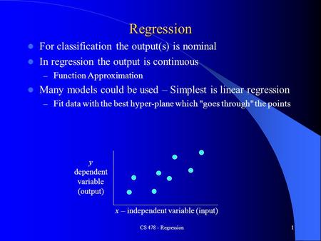 x – independent variable (input)