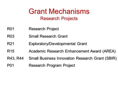 Grant Mechanisms Research Projects