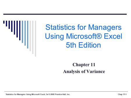 Statistics for Managers Using Microsoft® Excel 5th Edition