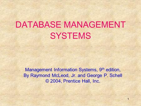 DATABASE MANAGEMENT SYSTEMS