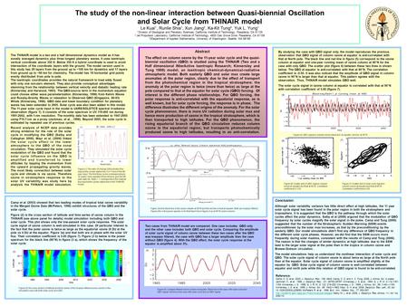 By studying the case with QBO signal only, the model reproduces the previous observation that QBO signal of column ozone at equator is anti-correlated.