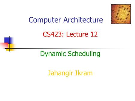 Computer Architecture