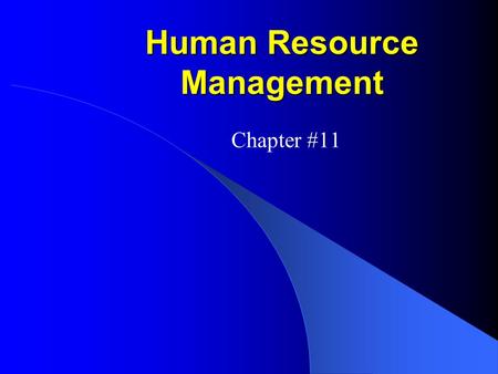 Human Resource Management