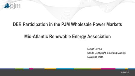 Susan Covino Senior Consultant, Emerging Markets March 31, 2015