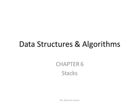 Data Structures & Algorithms