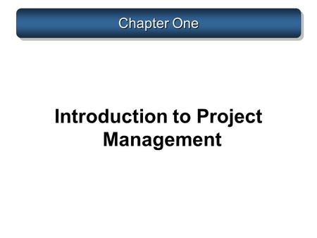 Introduction to Project Management