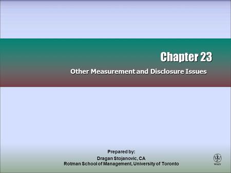 Chapter 23 Other Measurement and Disclosure Issues