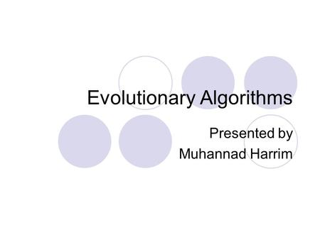 Evolutionary Algorithms