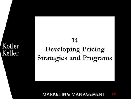 14 Developing Pricing Strategies and Programs