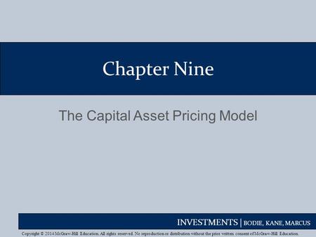 The Capital Asset Pricing Model