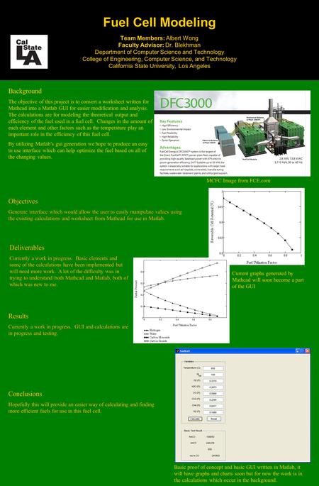 Fuel Cell Modeling Team Members: Albert Wong Faculty Advisor: Dr. Blekhman Department of Computer Science and Technology College of Engineering, Computer.