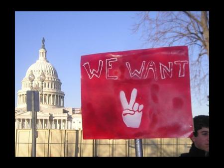 Why Did You Decide to Participate in the D.C. Peace Rally Last February (2007)? “I took the trip to be part of the crowd that understands that speaking.