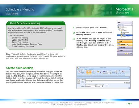 1 of 6 This document is for informational purposes only. MICROSOFT MAKES NO WARRANTIES, EXPRESS OR IMPLIED, IN THIS DOCUMENT. © 2007 Microsoft Corporation.