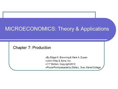 MICROECONOMICS: Theory & Applications