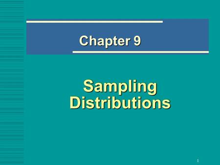 Sampling Distributions