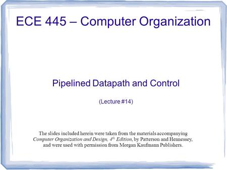 ECE 445 – Computer Organization