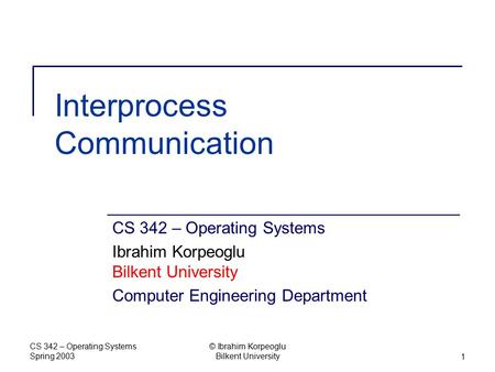 Interprocess Communication