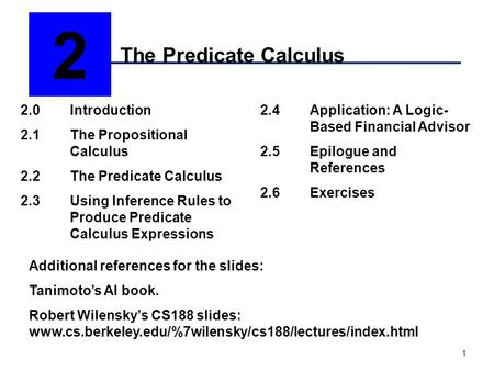 The Predicate Calculus