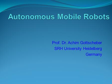 Prof. Dr. Achim Gottscheber SRH University Heidelberg Germany.