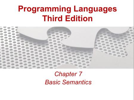 Programming Languages Third Edition