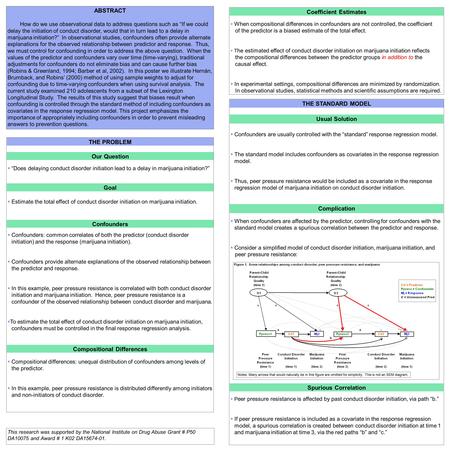  Confounders are usually controlled with the “standard” response regression model.  The standard model includes confounders as covariates in the response.