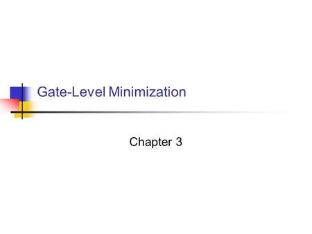 Gate-Level Minimization