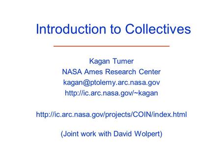 Introduction to Collectives