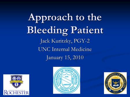 Approach to the Bleeding Patient