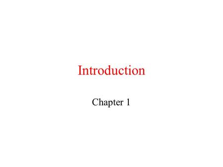 Introduction Chapter 1.