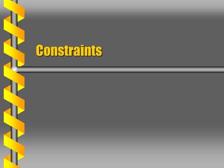 Constraints. Pendulum Tension  The Newtonian view is from balanced forces. Tension balances radial component of gravity  The tension force is conservative.