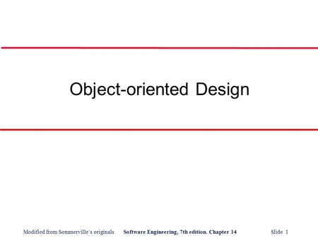 Object-oriented Design