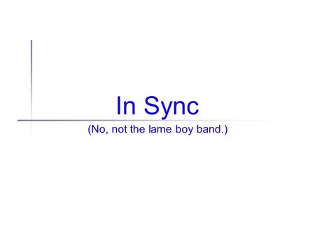 In Sync (No, not the lame boy band.). Today in history... Last time: Thinking about design: interface design Survey of code complexity: P1 vs. P3 Intro.