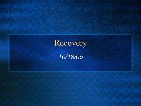 Recovery 10/18/05. Implementing atomicity Note, when a transaction commits, the portion of the system implementing durability ensures the transaction’s.