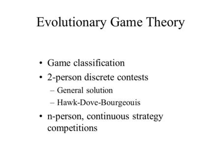 Evolutionary Game Theory