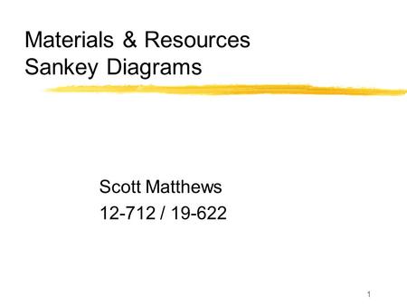 1 Materials & Resources Sankey Diagrams Scott Matthews 12-712 / 19-622.