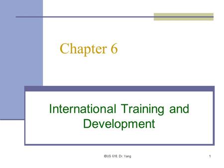 International Training and Development