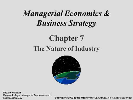 Managerial Economics & Business Strategy