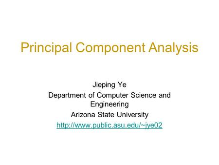 Principal Component Analysis