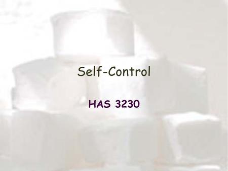 Self-Control HAS 3230. The Brain Stress = self protection Stress = simple routines Stress is addictive Broken shoelace.