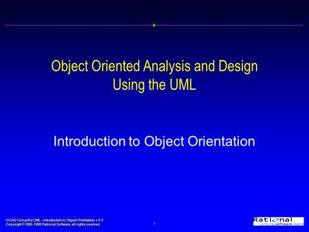 Object Oriented Analysis and Design Using the UML