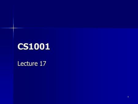 1 CS1001 Lecture 17. 2 Overview Homework 3 Homework 3 Project/Paper Project/Paper Object Oriented Design Object Oriented Design.