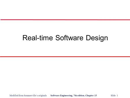 Real-time Software Design