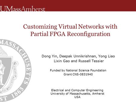 Customizing Virtual Networks with Partial FPGA Reconfiguration