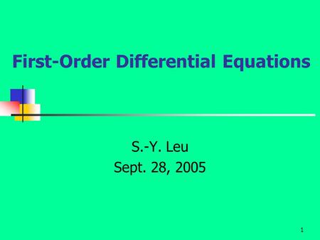 First-Order Differential Equations