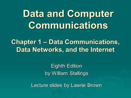 Data and Computer Communications