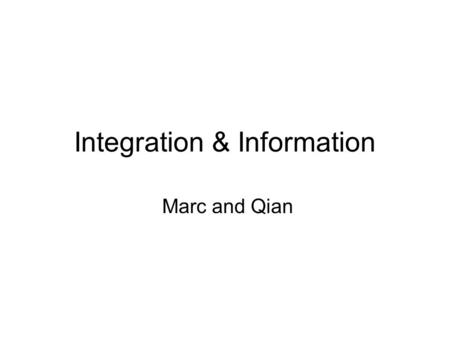 Integration & Information Marc and Qian. USTC Laser Pulse TrainLaser Signal from Barrel TOF Counter.